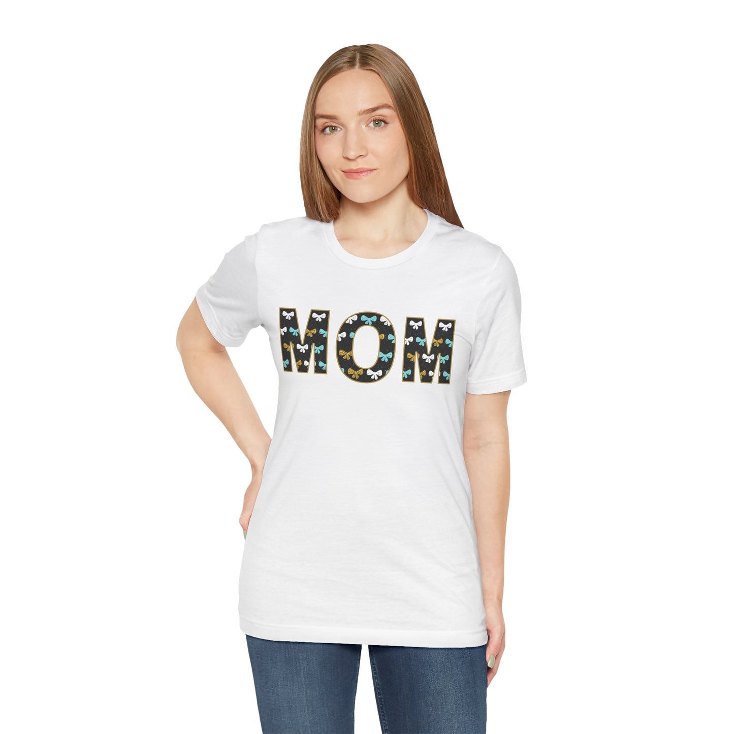 Mom with bows Unisex Jersey Short Sleeve Tee