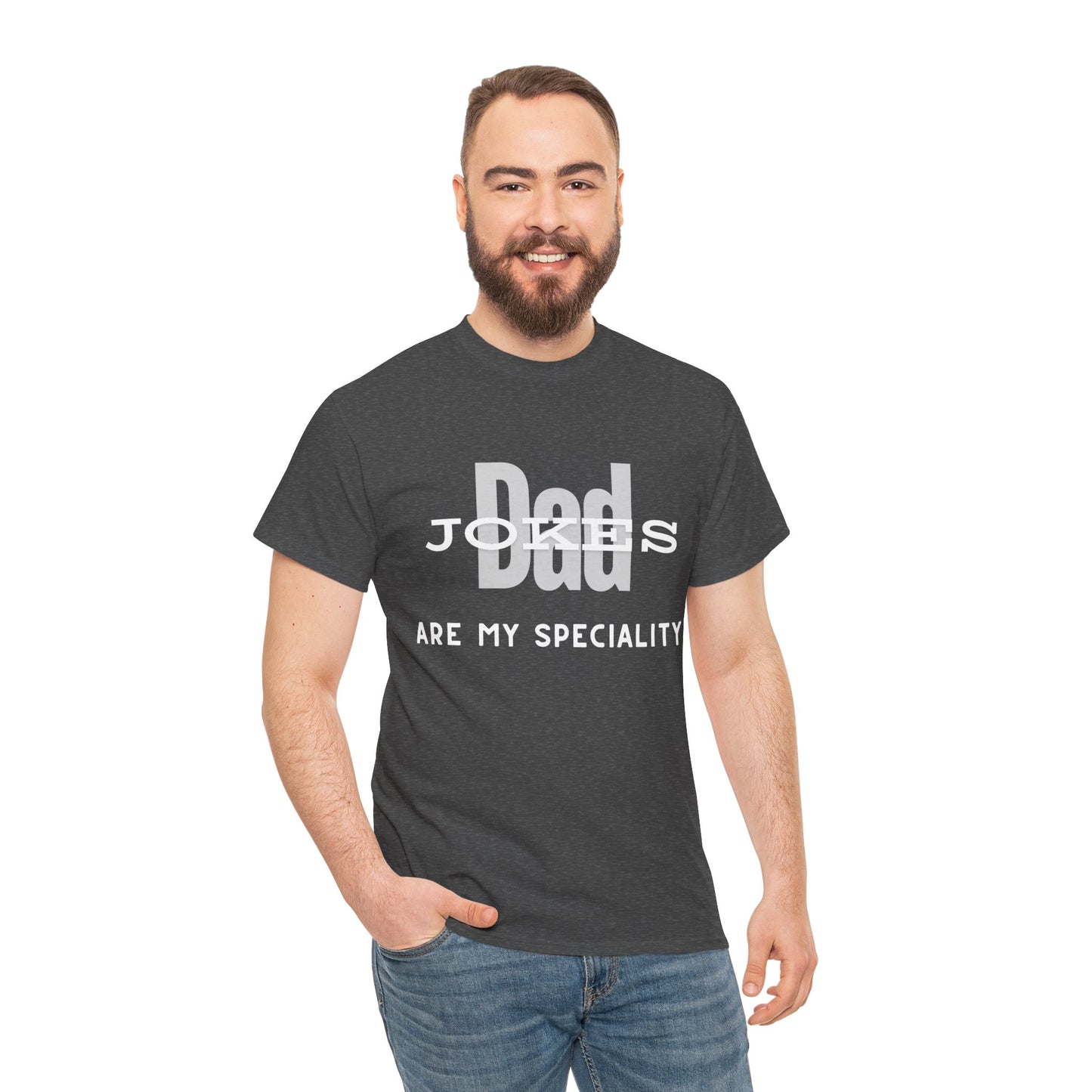 Dad Jokes "Time Travel" Unisex Heavy Cotton Tee