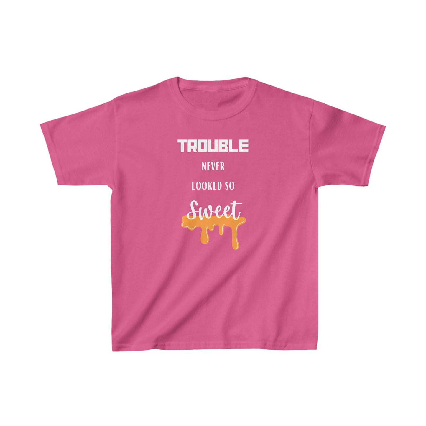 Trouble Never Looked So Sweet (white letters) Kids Heavy Cotton™ Tee