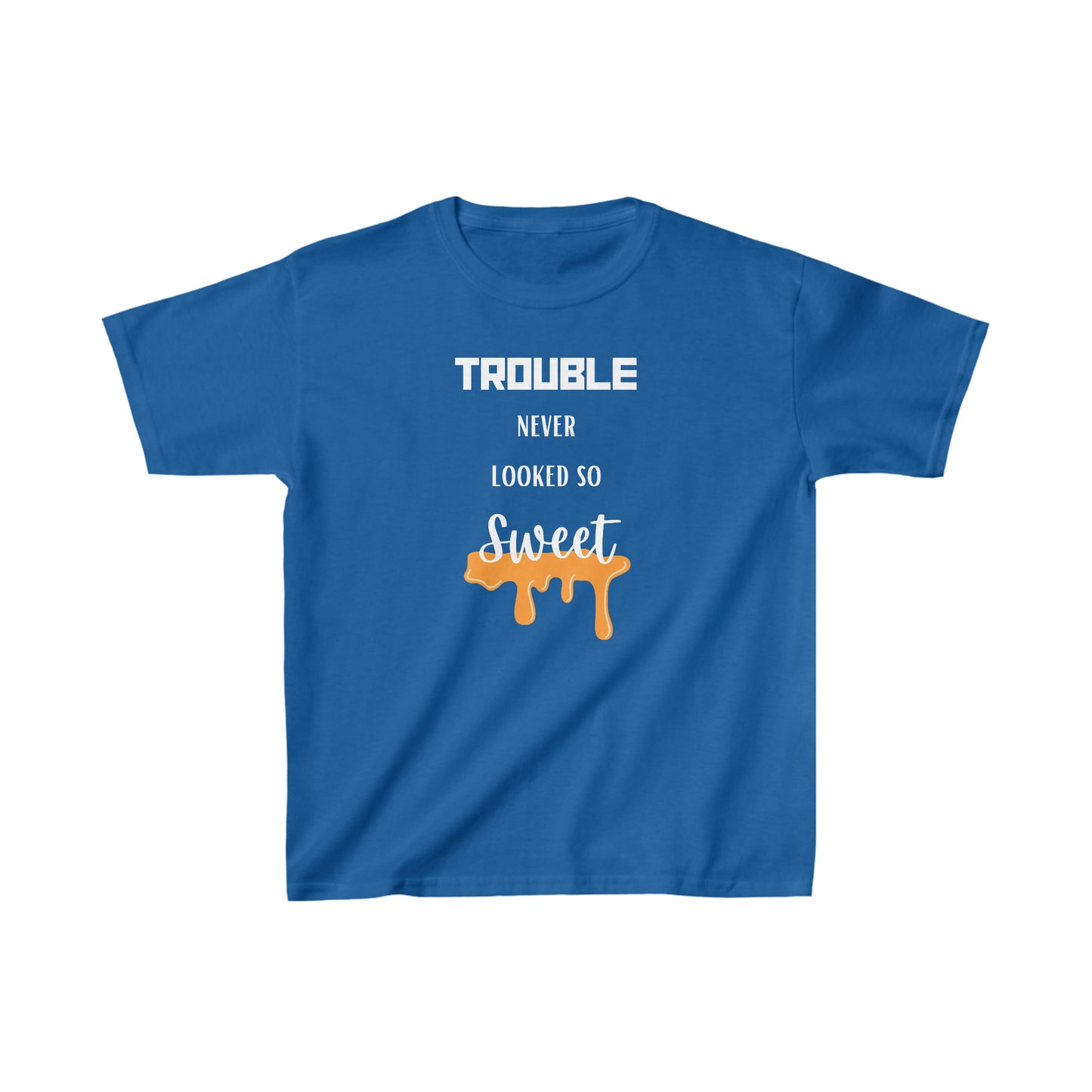 Trouble Never Looked So Sweet (white letters) Kids Heavy Cotton™ Tee