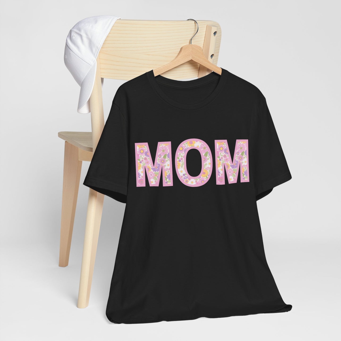 Mom (flower letters) Jersey Short Sleeve Tee