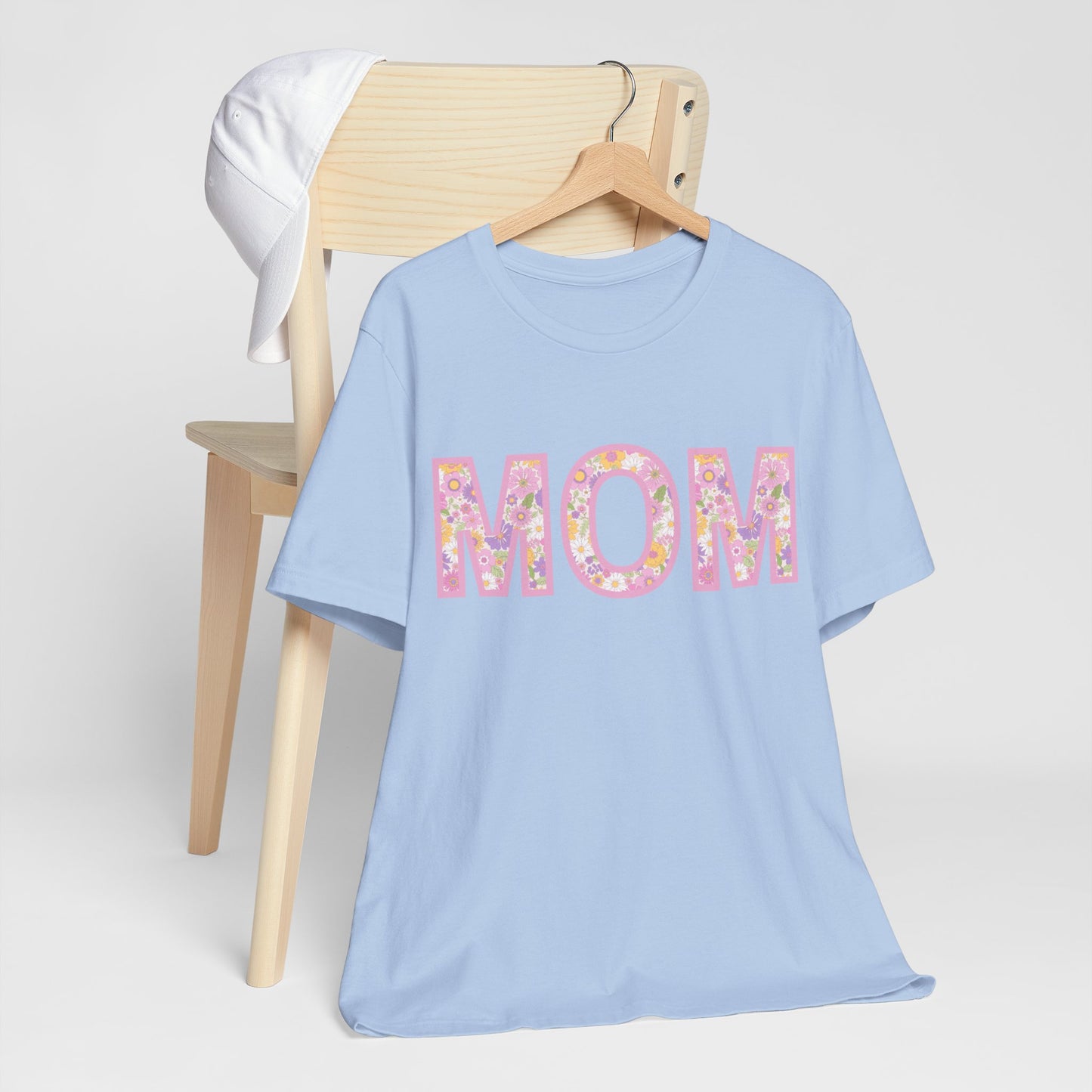 Mom (flower letters) Jersey Short Sleeve Tee