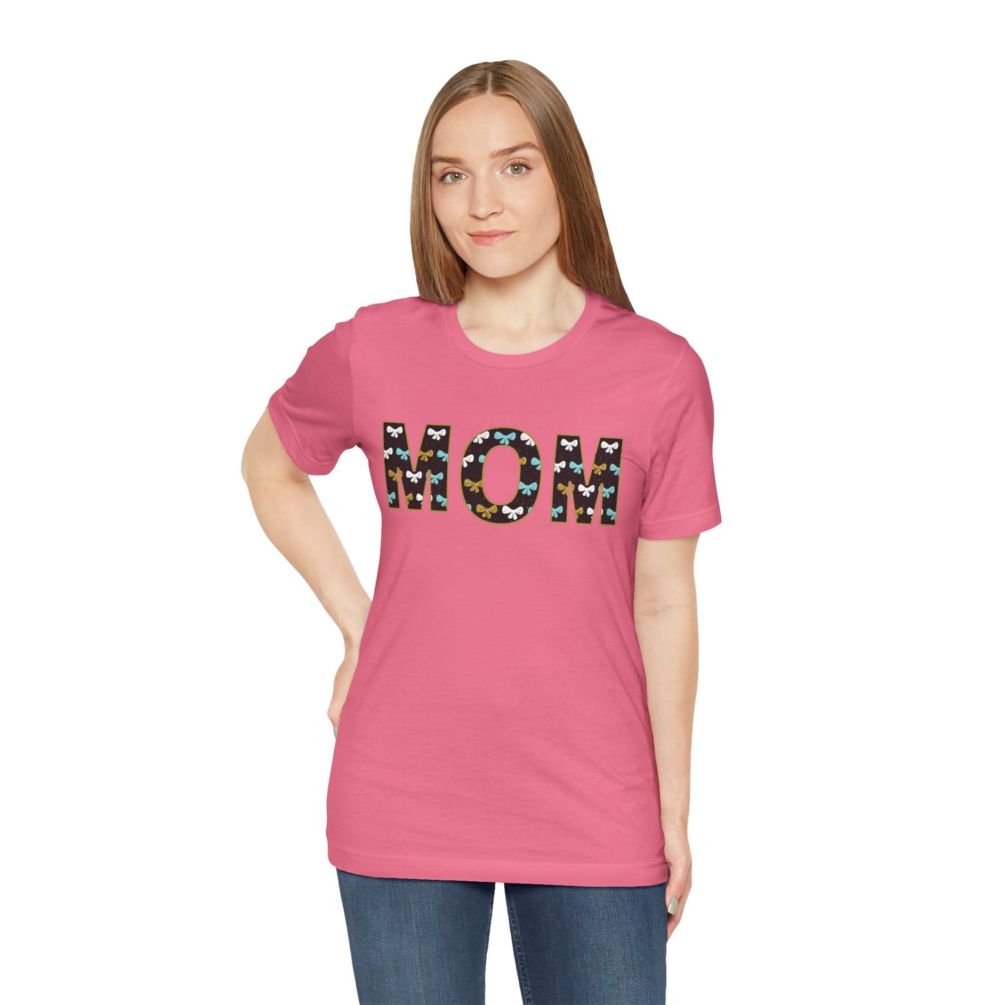 Mom with bows Unisex Jersey Short Sleeve Tee