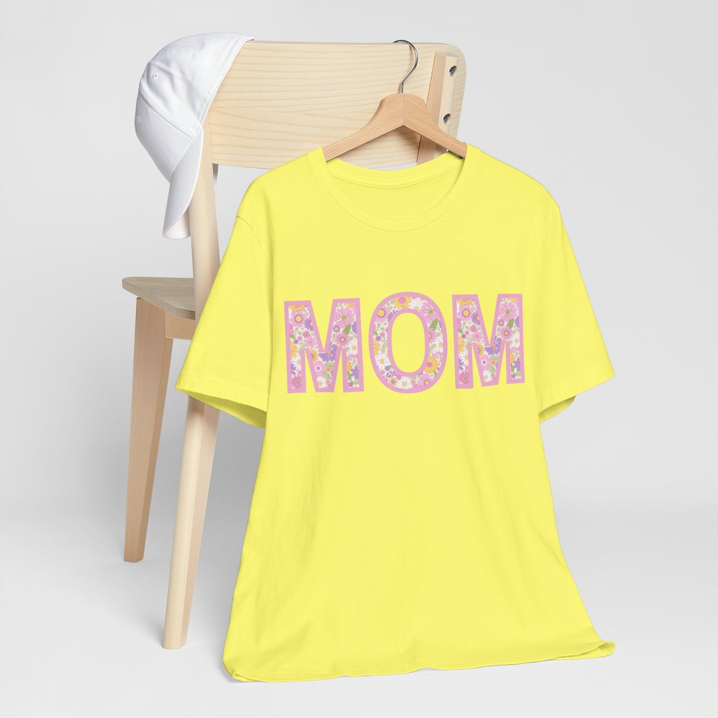 Mom (flower letters) Jersey Short Sleeve Tee