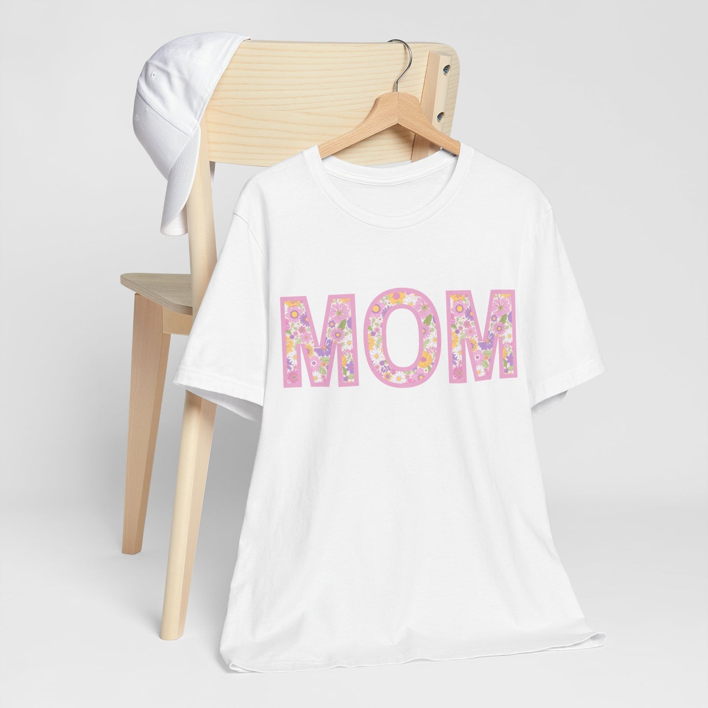 Mom (flower letters) Jersey Short Sleeve Tee