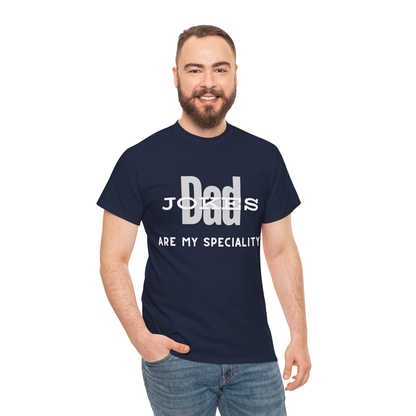 Dad Jokes "Time Travel" Unisex Heavy Cotton Tee