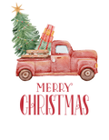 Merry Christmas with Red Truck