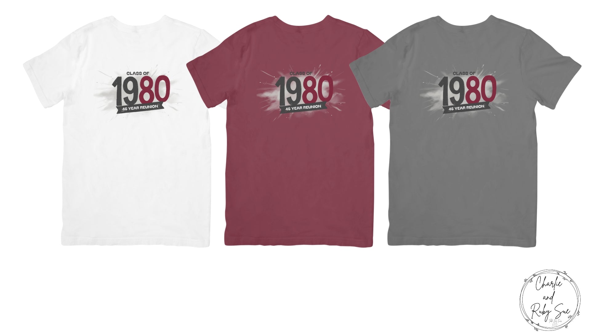 Class of 1980 in the t-shirt colors available