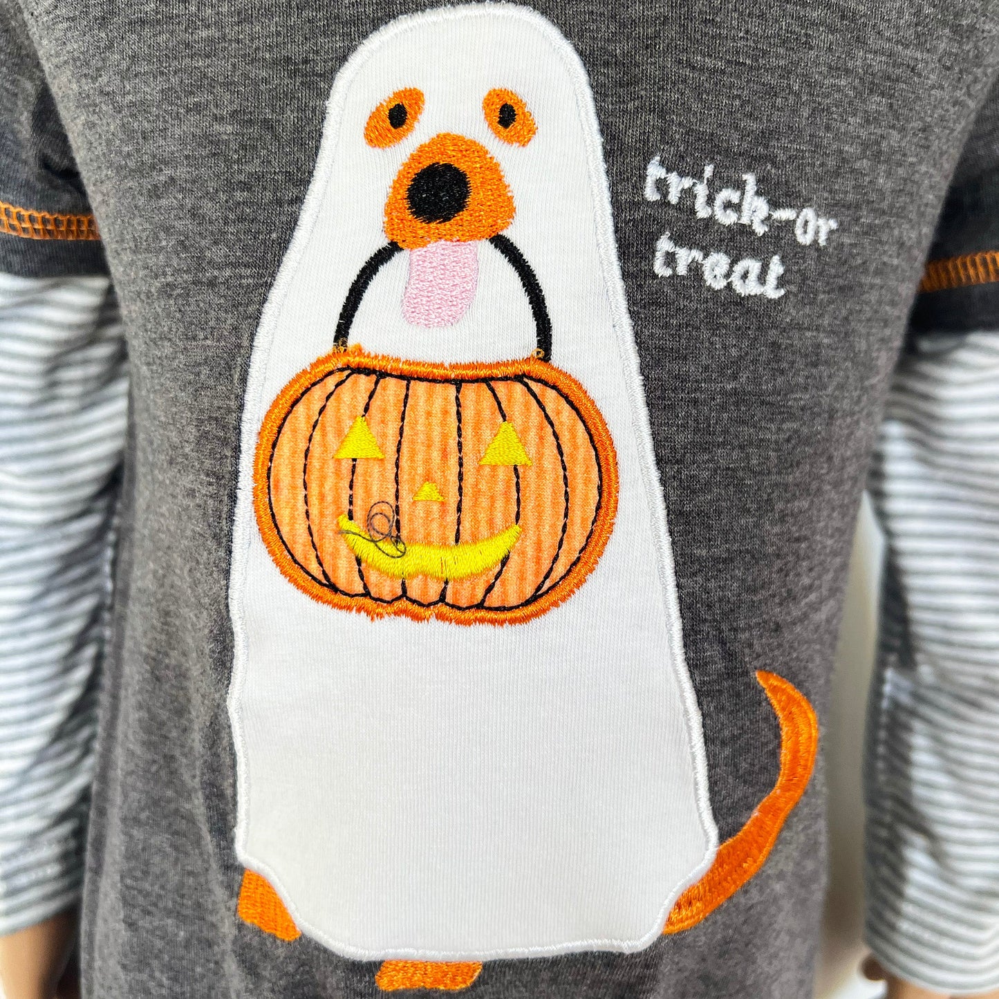 Halloween Ghost Dog Trick or Treat  Baby Toddler Boys Romper-1