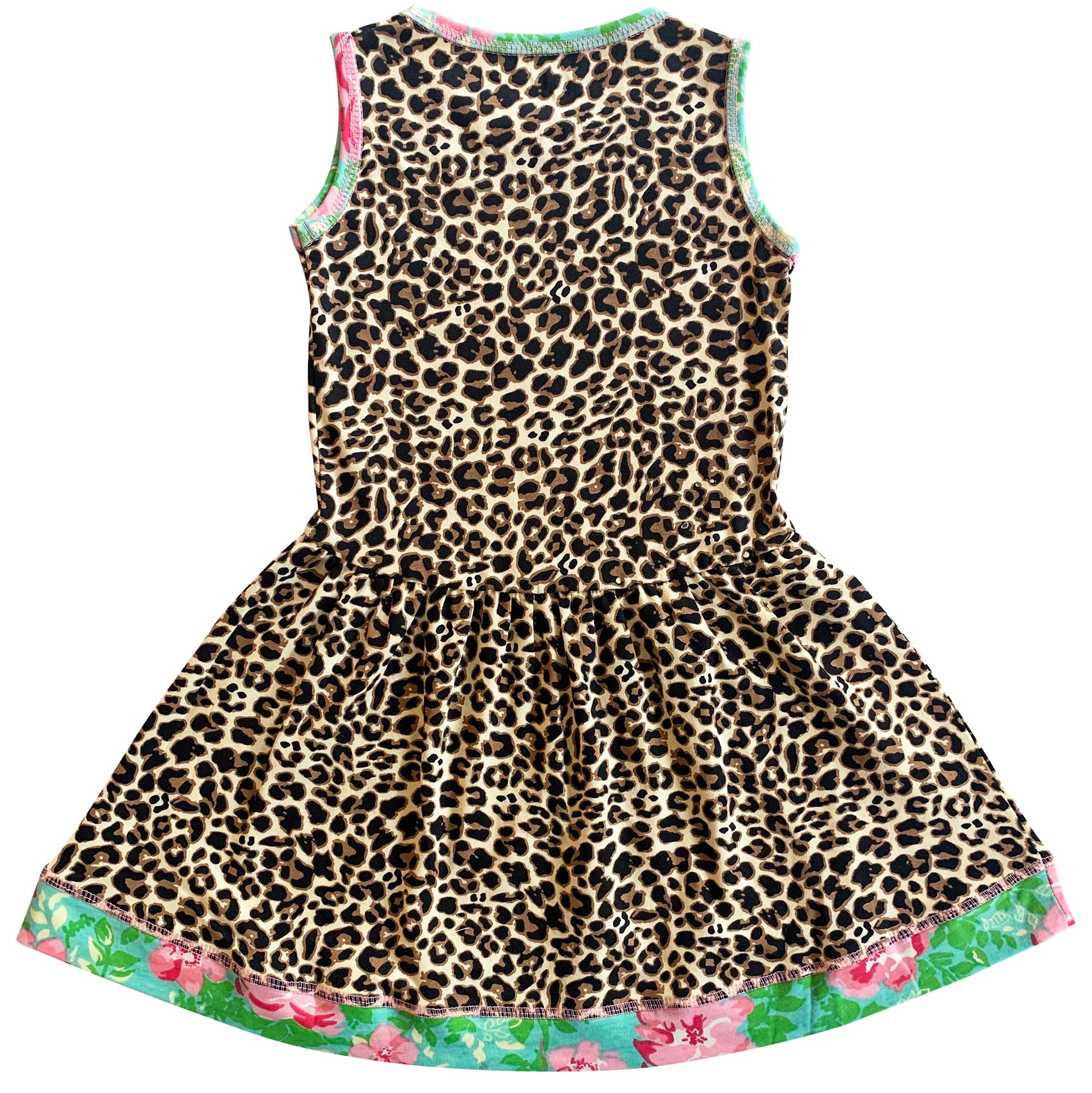 AnnLoren Little & Big Girls Spring Leopard Rose Floral Sleeveless Boutique Dress-7