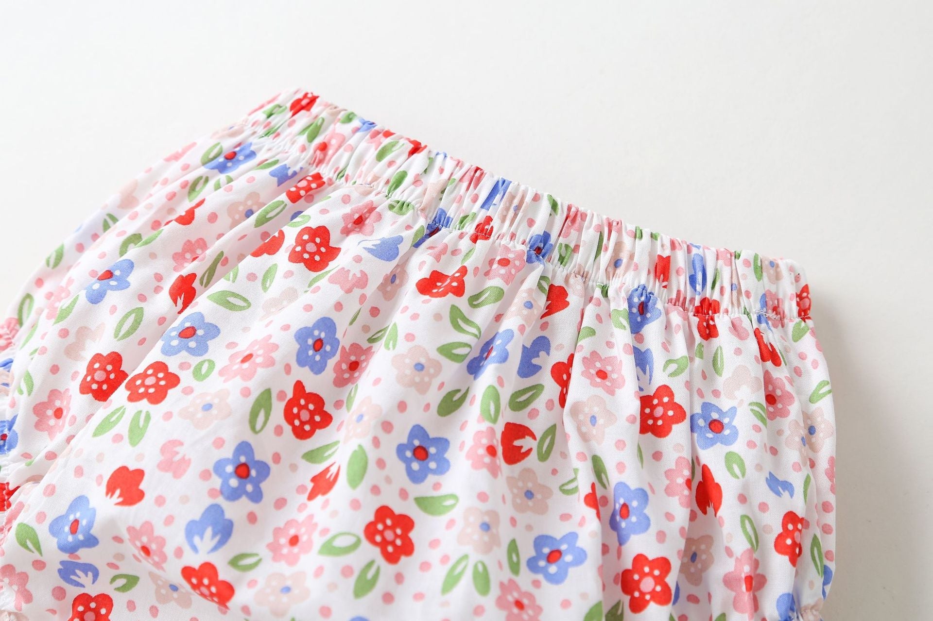 Baby Girls Floral Print Pattern With Bow Tie Design Round Collar Sleeveless Princess Newborn Onesies Dress-5