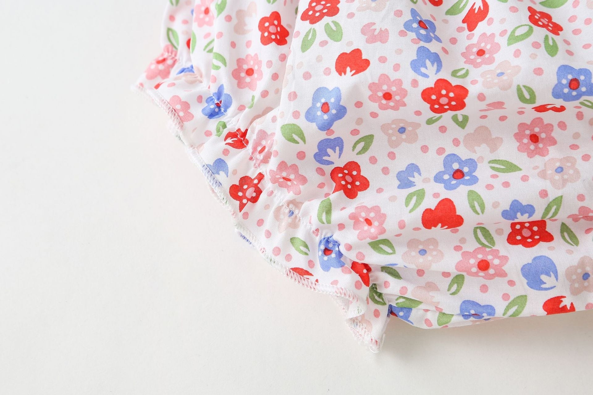 Baby Girls Floral Print Pattern With Bow Tie Design Round Collar Sleeveless Princess Newborn Onesies Dress-6