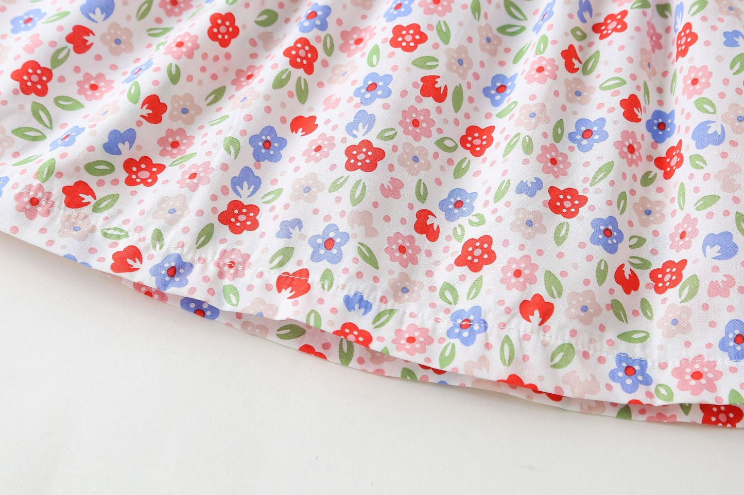 Baby Girls Floral Print Pattern With Bow Tie Design Round Collar Sleeveless Princess Newborn Onesies Dress-7